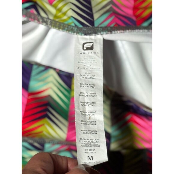 Fabletics Lima Capri Legging Womens Medium Multicolor Rainbow Chevron Print - Picture 9 of 10